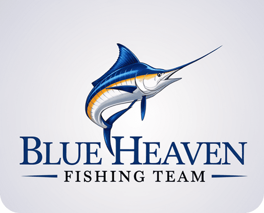 Blue Heaven Fishing Team logo with marlin.